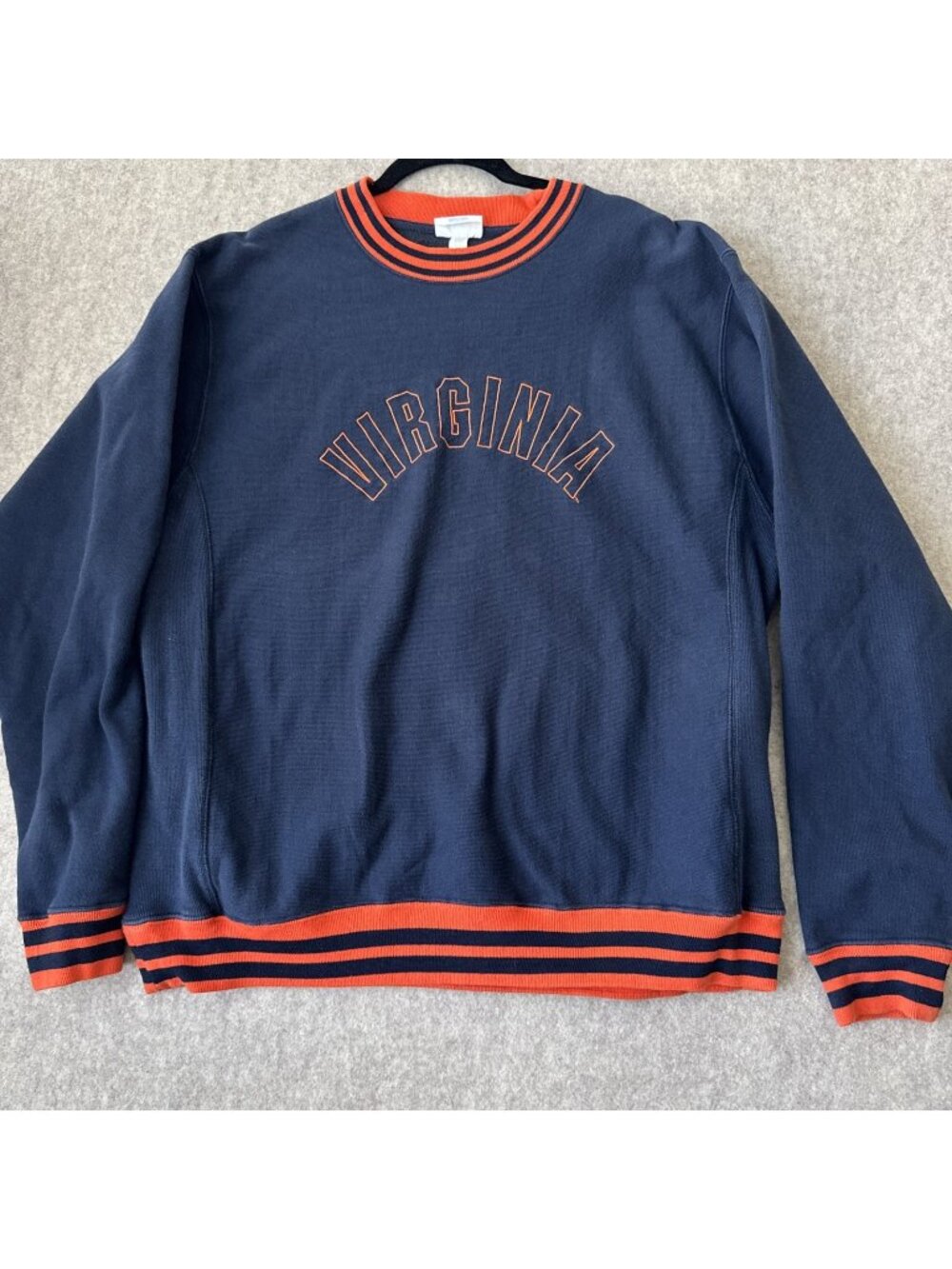 Champion Vintage Reverse Weave Sweatshirt Mens Large Navy Virginia Fleece Heavy